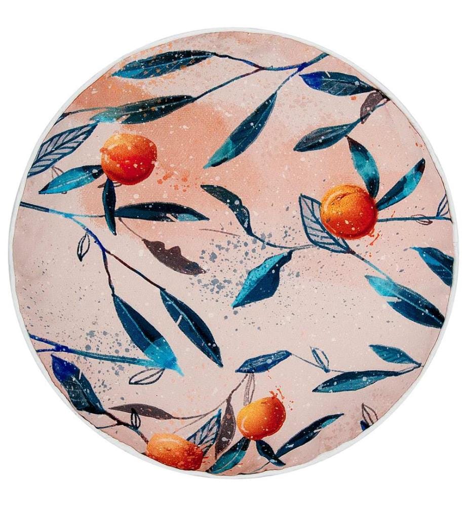 Lot de 2 coussins d'extérieur PIALPETTA Motif de plante 40 x 40 cm Orange