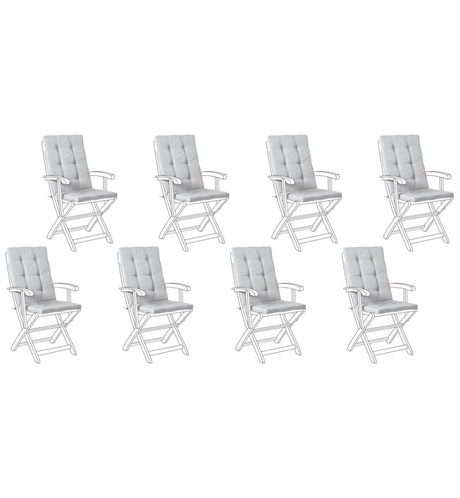 Sitzauflagen 8er Set MAUI PREMIUM Grau meliert