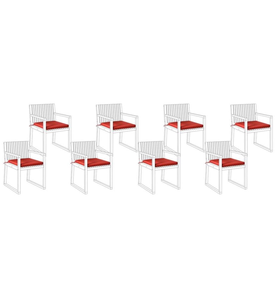 Gartenstuhlkissen 8er Set SASSARI PREMIUM 46 x 46 cm Rot