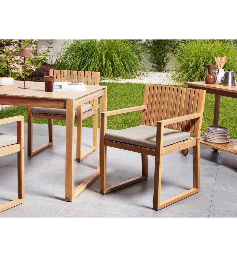 Gartenstuhlkissen 8er Set SASSARI PREMIUM 46 x 46 cm Taupe