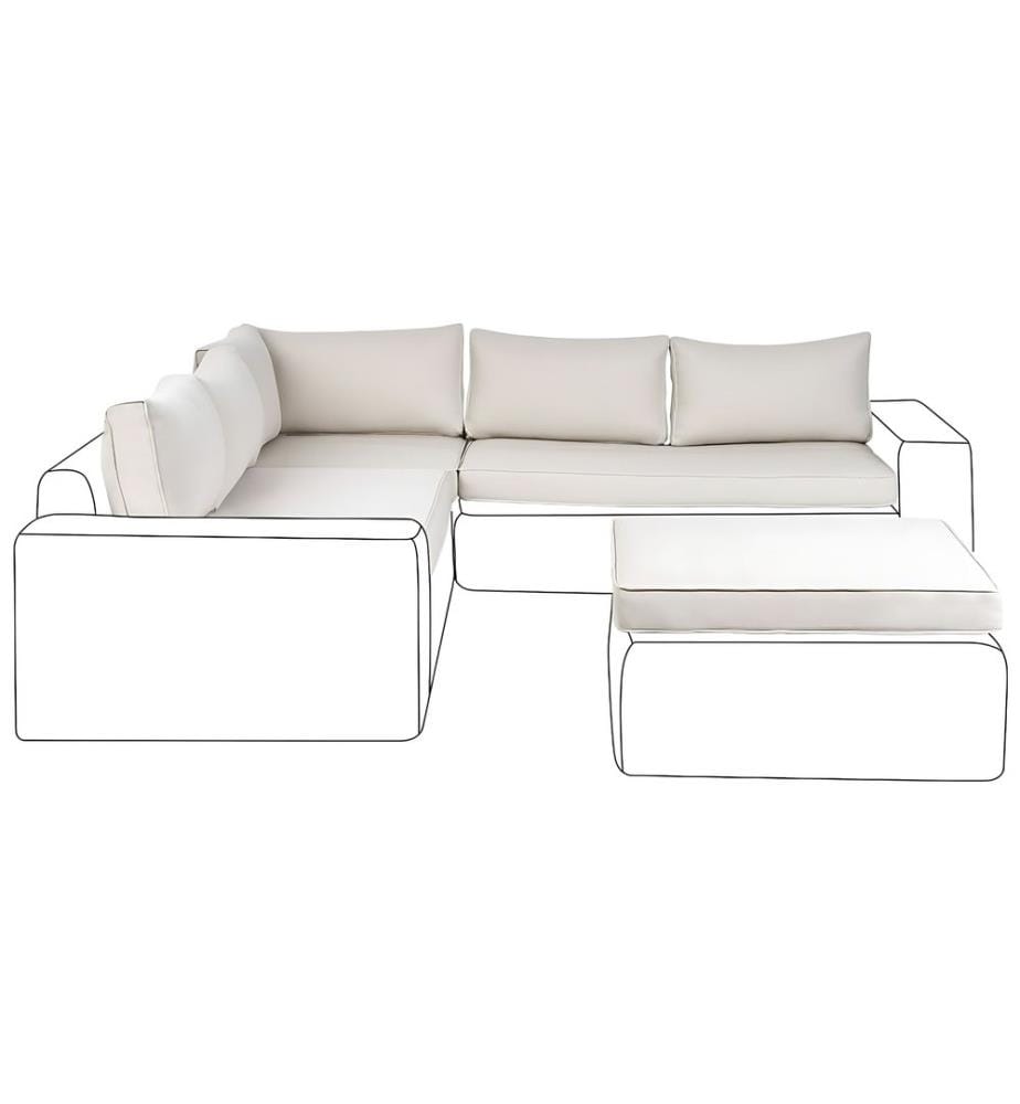 Outdoor Kissenbezug Set PALERMO Cremeweiss