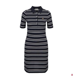 Piqué-Polokleid mit Streifen - Nachtblau