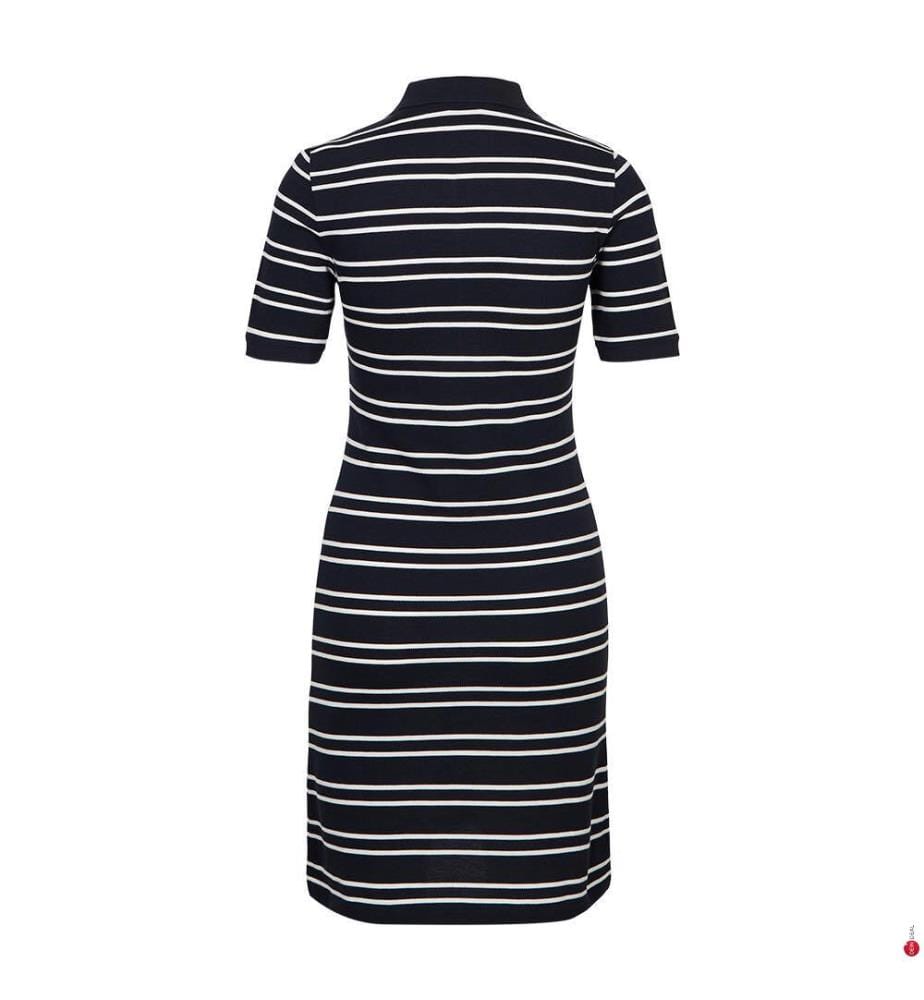 Piqué-Polokleid mit Streifen - Nachtblau