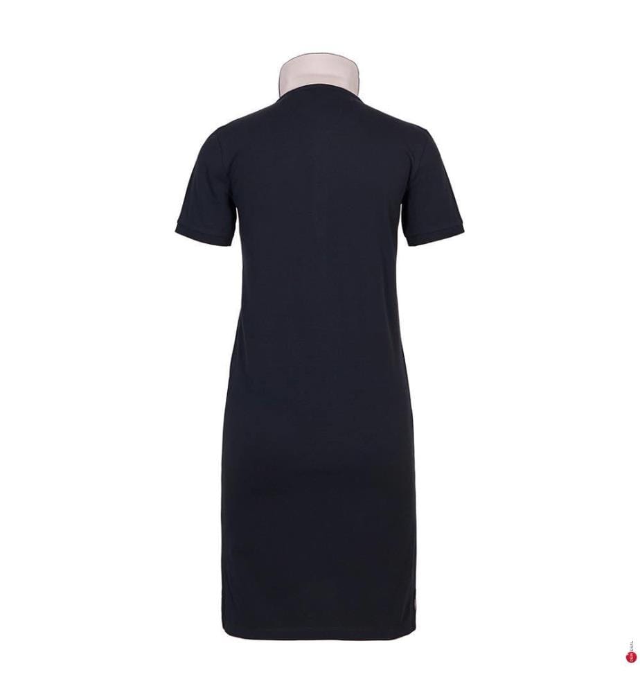 Piqué-Polokleid mit Kontrastkragen - Nachtblau