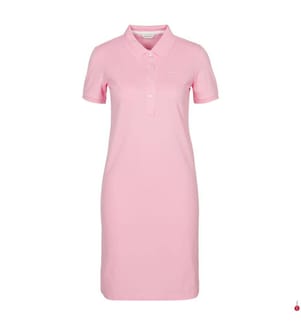 Piqué-Polokleid mit Kontrastkragen - Geranienrosa
