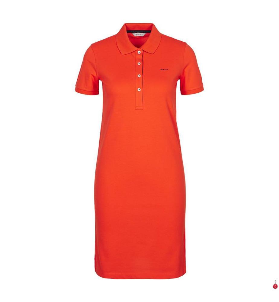 Robe-polo Piqué à col contrasté - Orange Red
