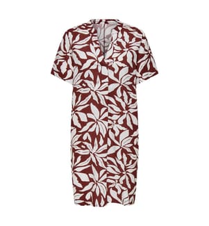 Regular Fit Tunika-Kleid - Fired Brick Graphic Flowers