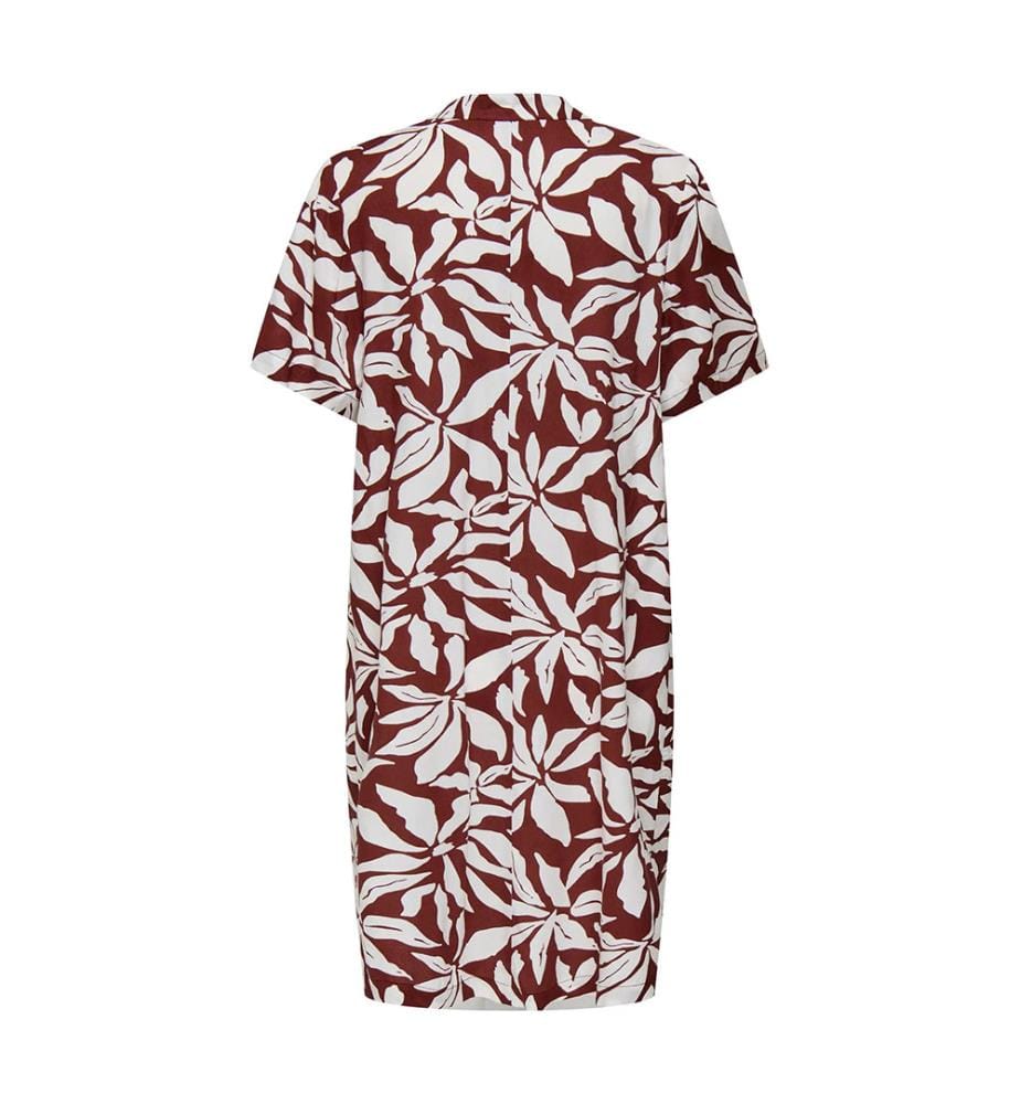 Regular Fit Tunika-Kleid - Fired Brick Graphic Flowers