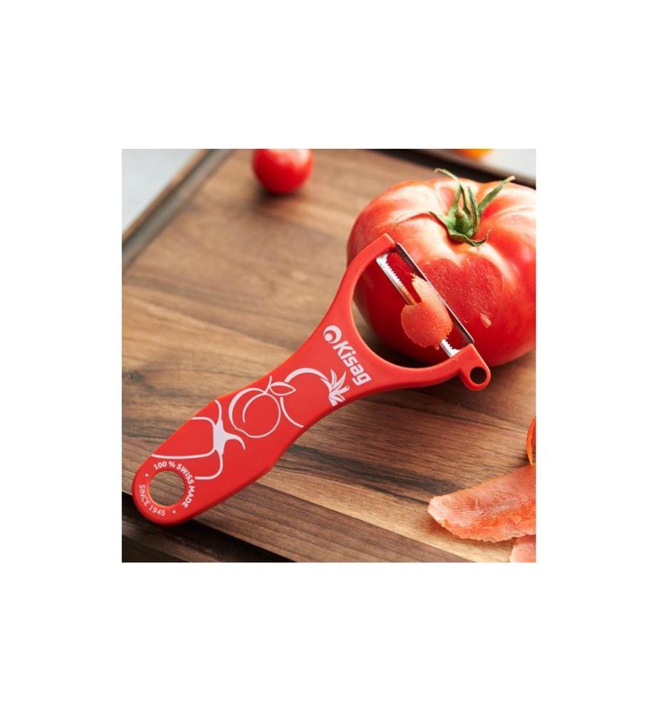 KISAG - Couteau économe Universal Soft Skin Rouge