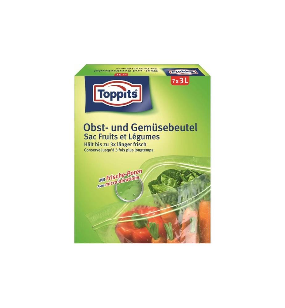TOPPITS - Obst- und Gemüsebeutel 25 cm x 27 cm, 7 Stück