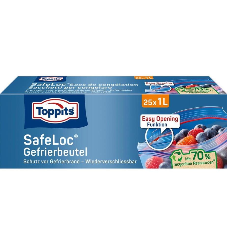 TOPPITS - Sacs de congélation Serrure double SafeLoc 25 pièces
