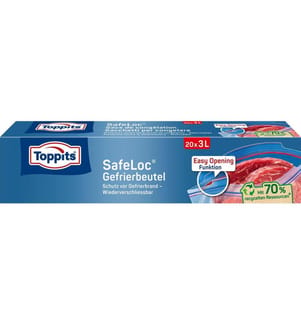 TOPPITS - Gefrierbeutel Doppelverschluss SafeLoc, 20 Stück