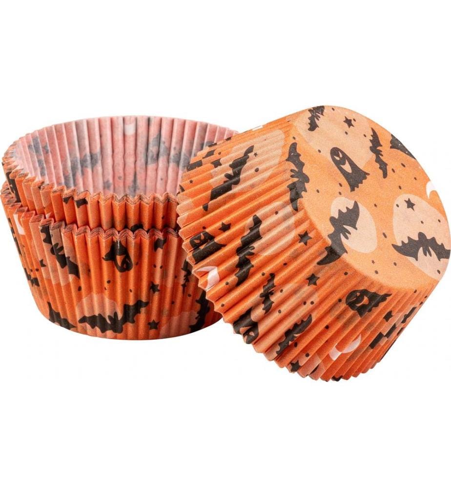 Zenker Muffin Baking Tin Happy Halloween 50 Piece, Orange