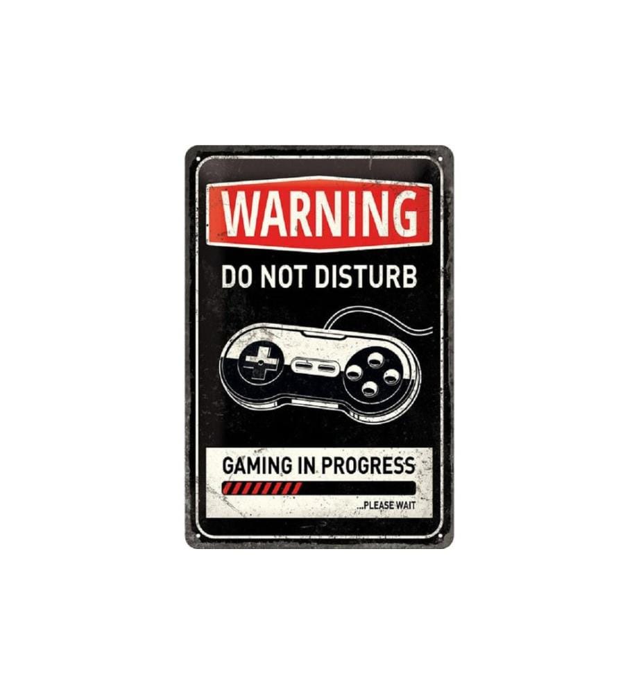 Nostalgic Art Plaque Gaming in Progress 20 x 30 cm, métal