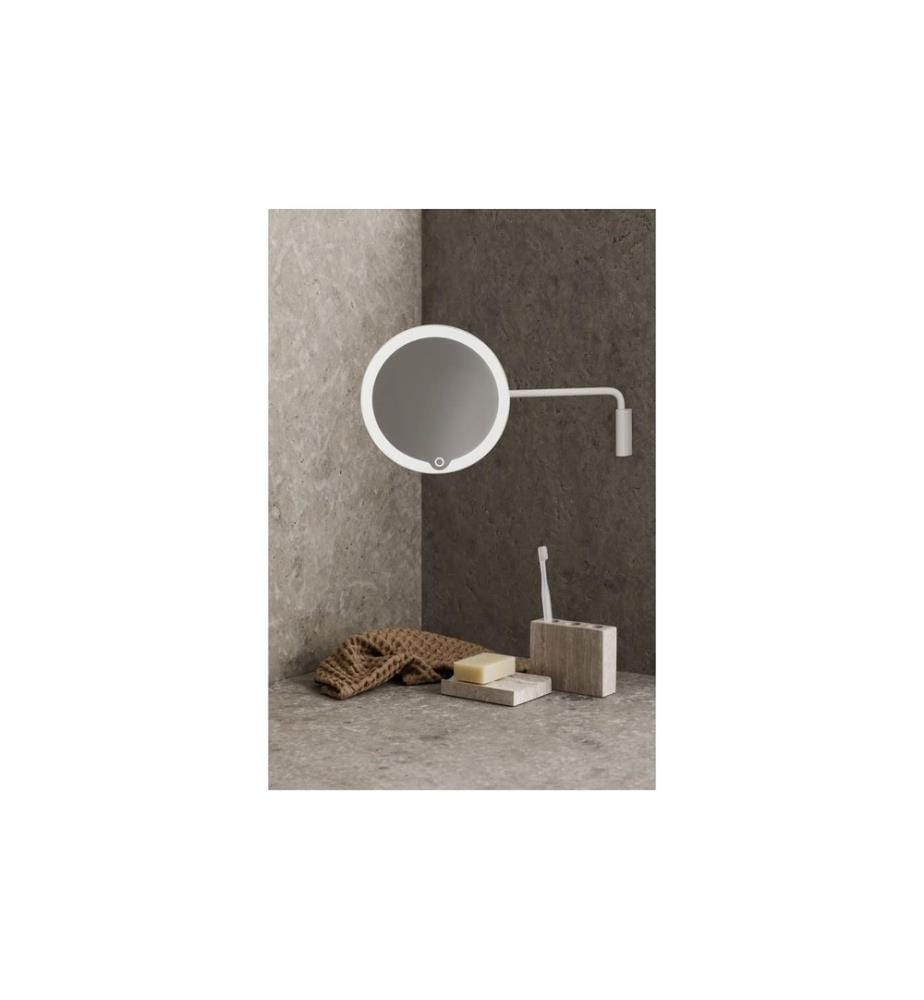 Blomus Specchio per cosmetici LED MODO con supporto a parete, Bianco