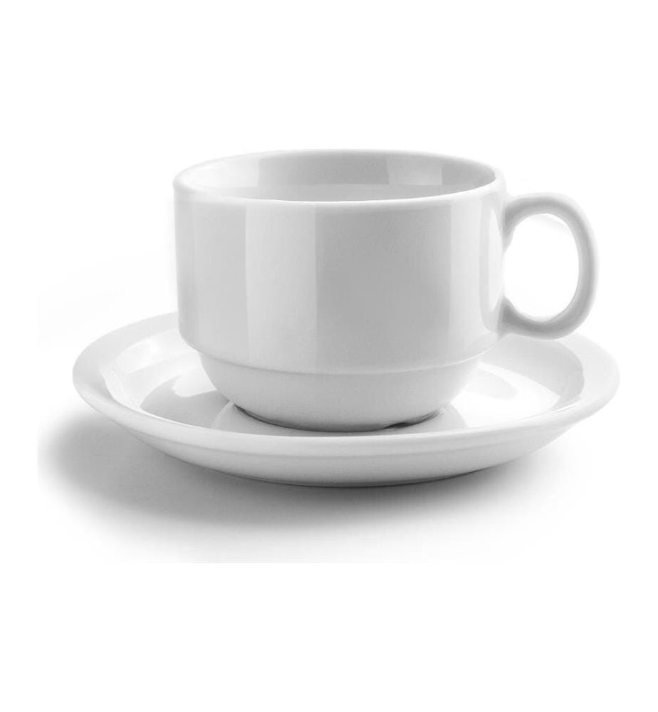 Set de tasses et sous-tasses Ibili 230 ml, 6 pièces, Blanc
