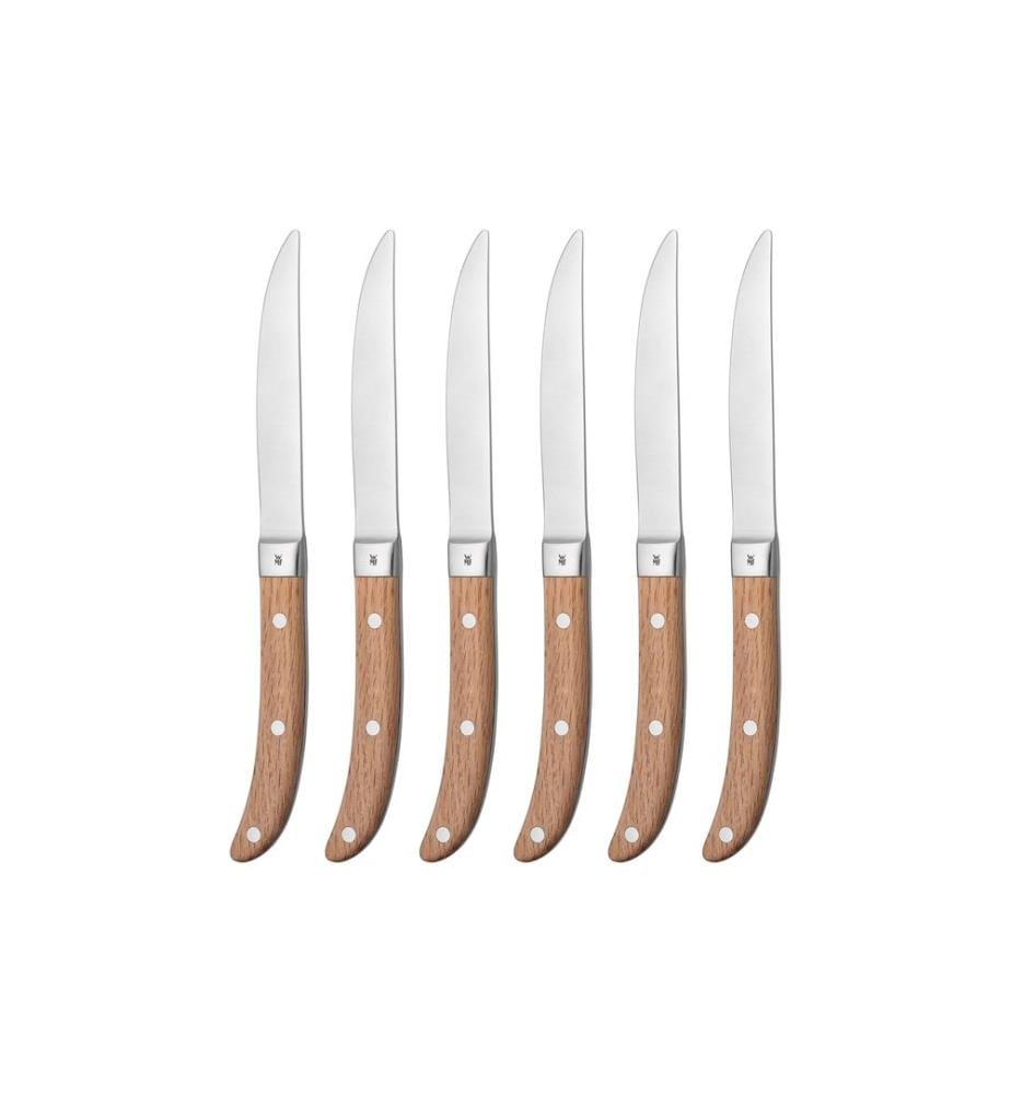 WMF Couteaux à steak Ranch 6 pièces, bois de chêne