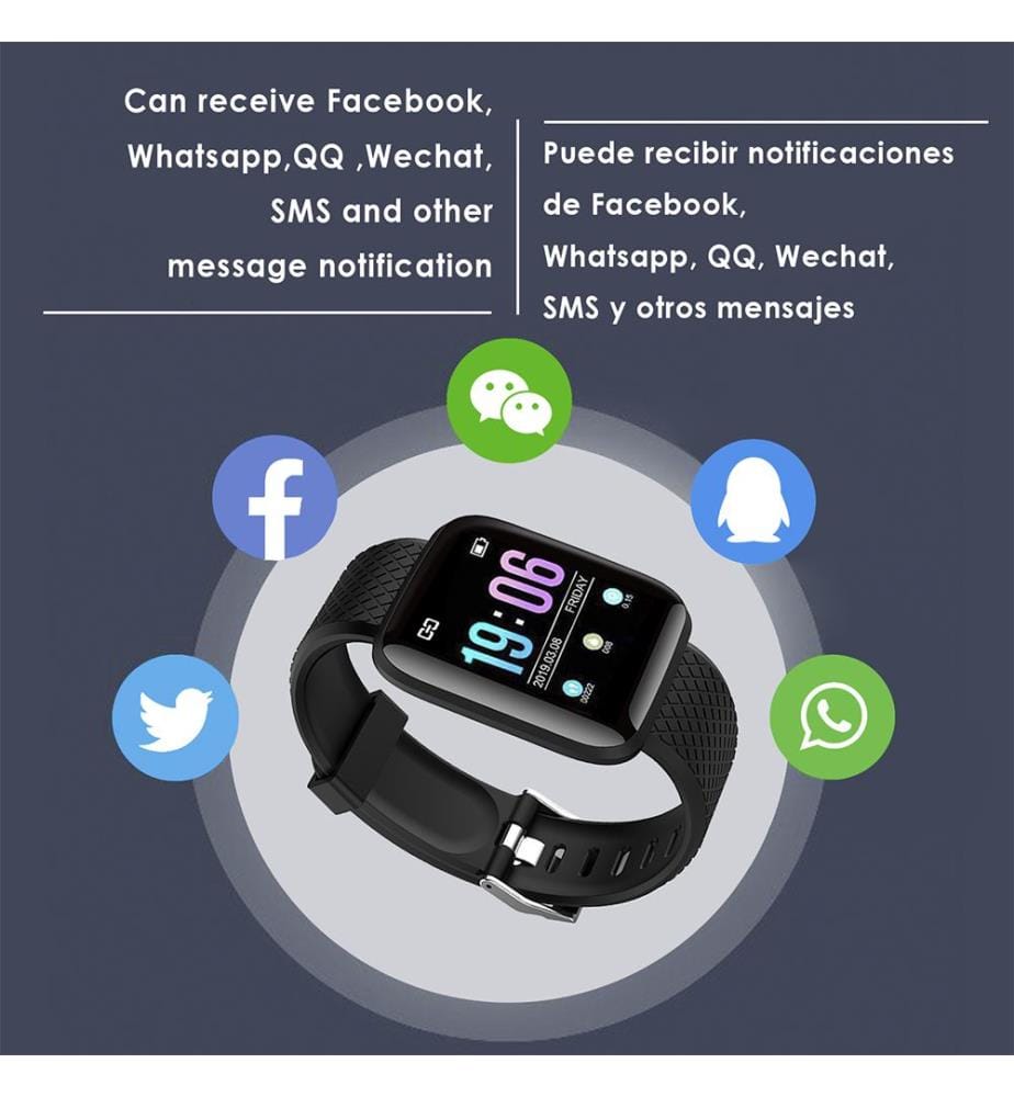 Bracelet connecté ID116 Bluetooth 4.0, écran couleur, cardiofréquencemètre et mode multisports 3 x 1 x 4 cm - Turquoise