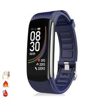 Bracelet connecté T118 avec mesure de la température corporelle, de l'oxygène dans le sang et de la pression artérielle