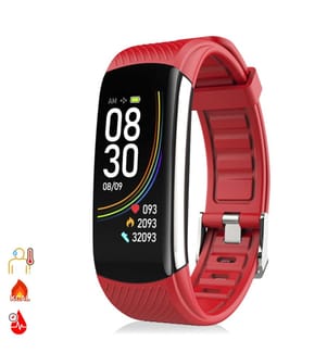 Bracelet connecté T118 avec mesure de la température corporelle, de l'oxygène dans le sang et de la pression artérielle