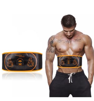 Elektrostimulationsgürtel für Bauch und Lendenwirbelsäule - Schwarz und Orange