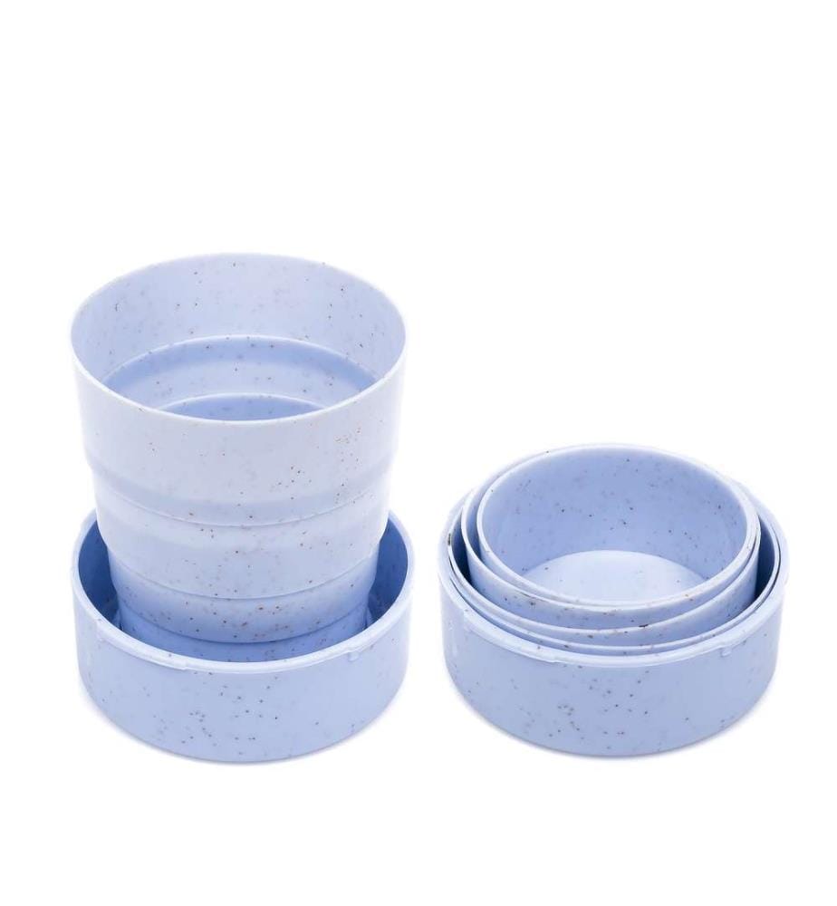 Faltbarer Becher aus Naturfasern 130ml - Blau