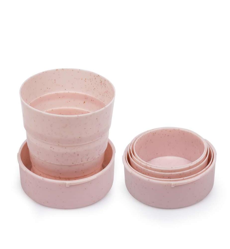 Faltbarer Becher aus Naturfasern 130ml - Rosa
