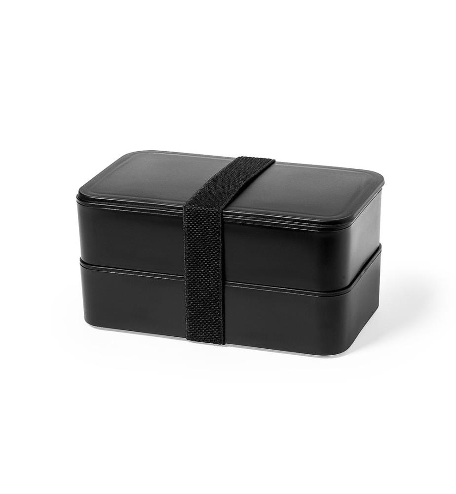 Lunchbox mit 2 Fächern 340 und 600 ml - Schwarz