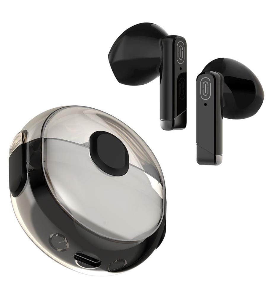 Écouteurs Bluetooth 5.1 L12S TWS, contrôle tactile, batterie 200 mAh + station de charge 35 mAh. 5 x 2 x 6 cm - Noir