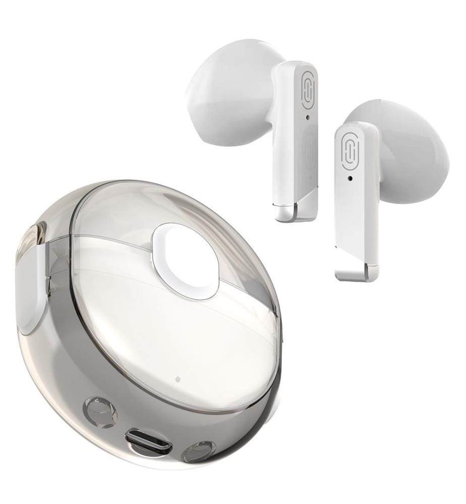 Écouteurs Bluetooth 5.1 L12S TWS, contrôle tactile, batterie 200 mAh + base de chargement 35 mAh. 5 x 2 x 6 cm - Blanc