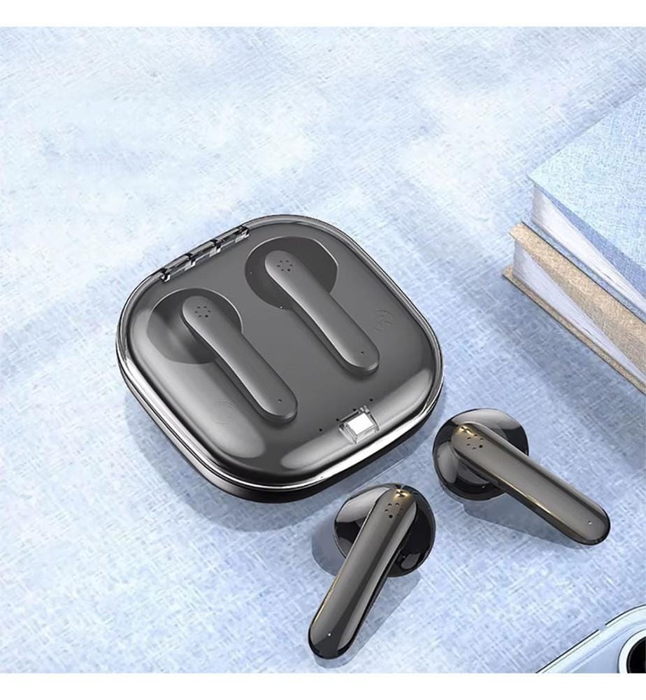 Écouteurs Bluetooth S5 TWS, contrôle tactile, batterie 300 mAh + base de chargement 30 mAh. 5,5 x 2 x 5,5 cm - Noir