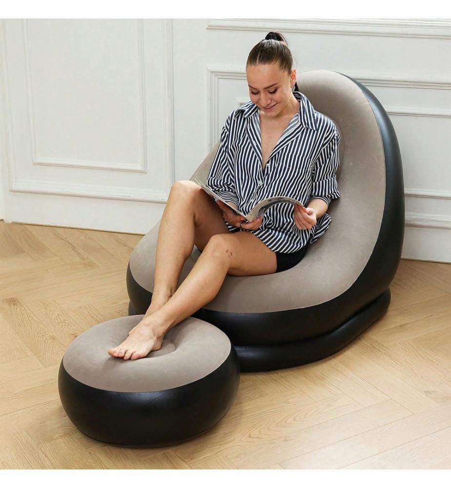 Fauteuil ergonomique gonflable avec repose-pieds
