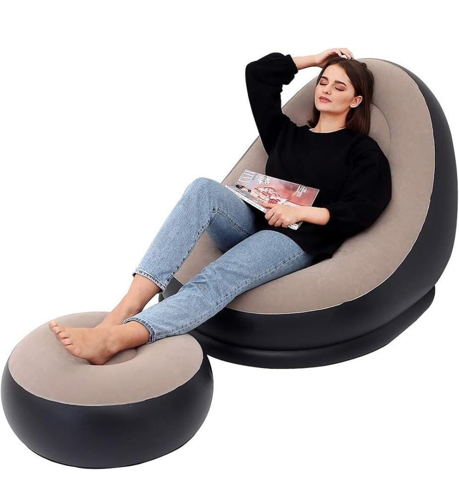 Fauteuil ergonomique gonflable avec repose-pieds
