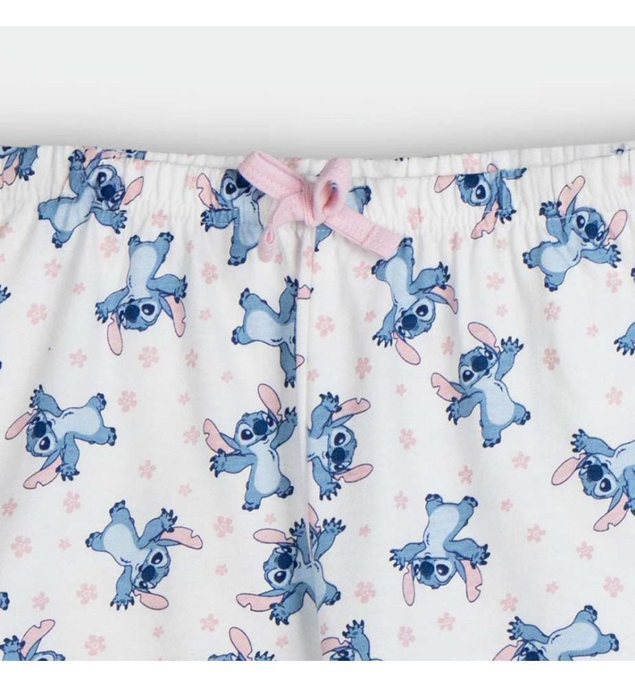 2-teiliges Set: Kurzer Pyjama aus Jersey mit Stickmuster - Rosa