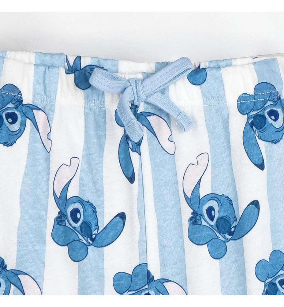 Stitch Jersey Short-Sleeved 2-Piece Pajama Set - Blue