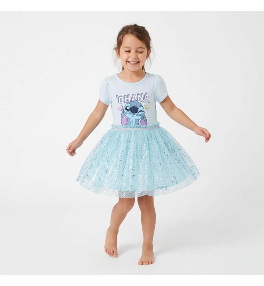Jersey-Kleid „Fantasie Stitch“ - Hellblau