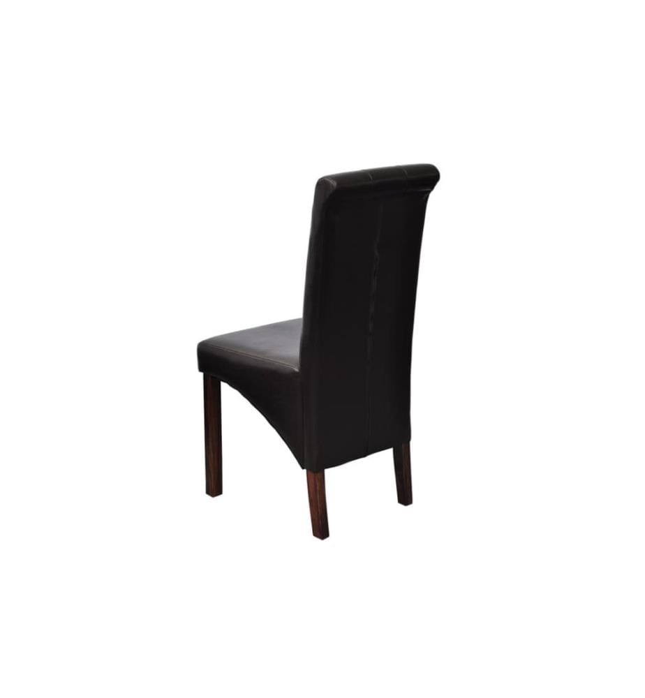 Chaises à manger lot de 6 noir similicuir