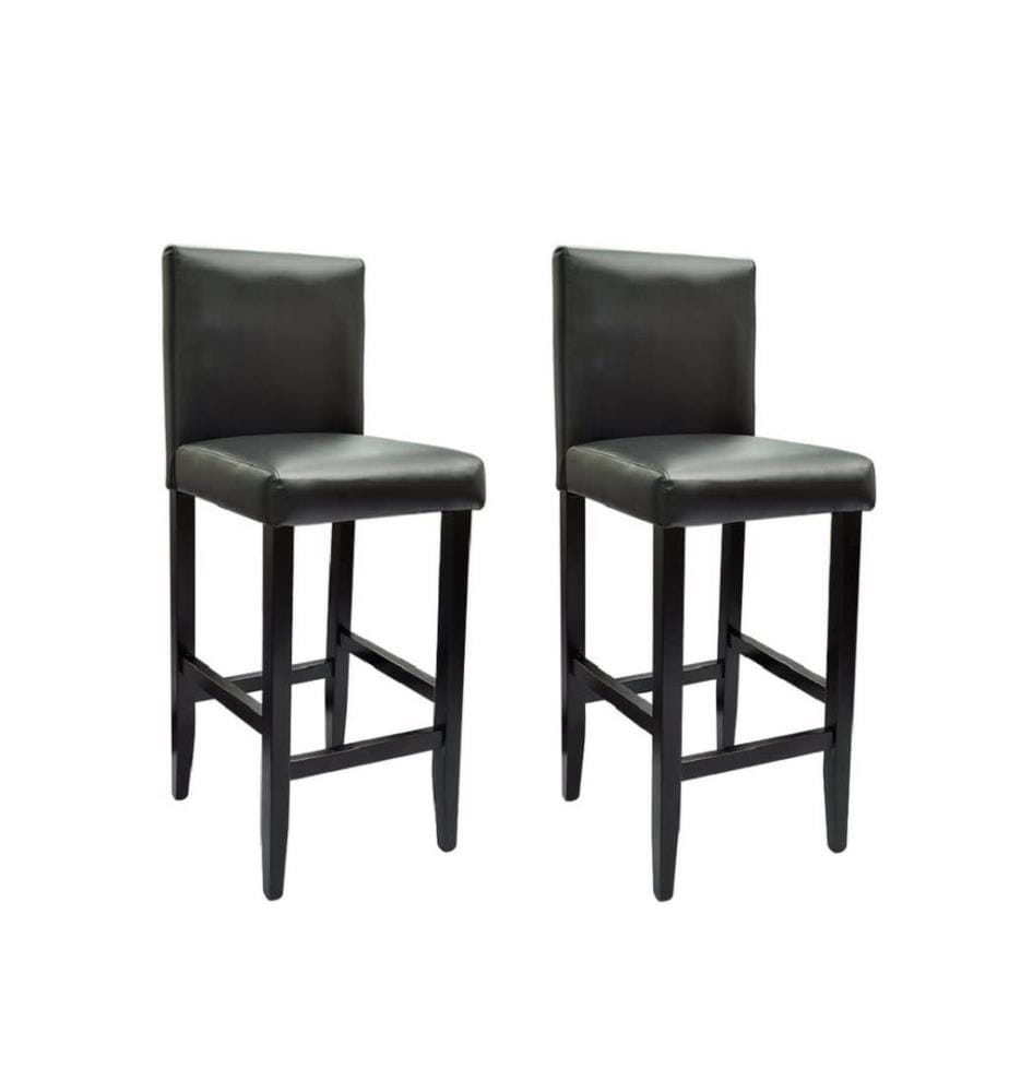 Barhocker 2 Stk. Schwarz Kunstleder
