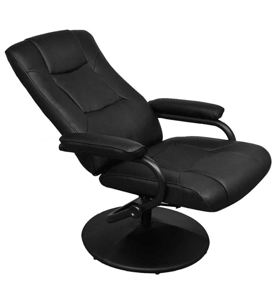 Fauteuil TV avec repose-pied Noir Similicuir