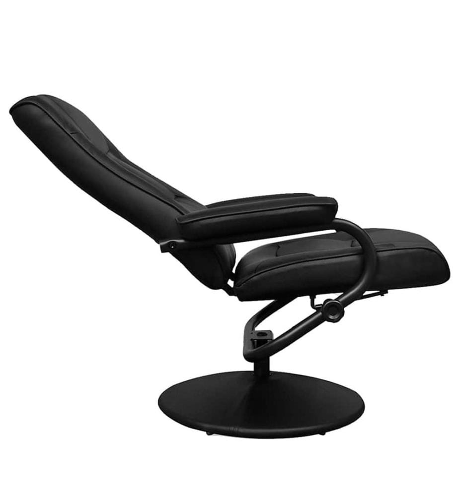 Fauteuil TV avec repose-pied Noir Similicuir