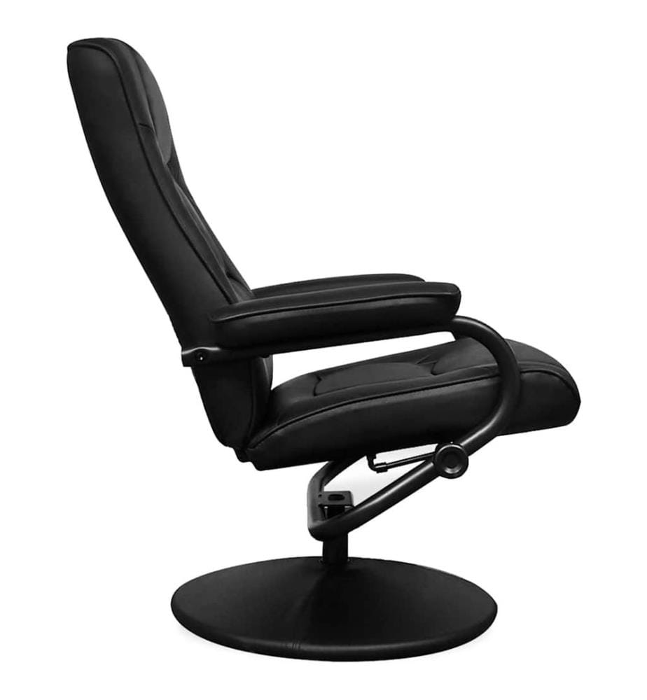 Fauteuil TV avec repose-pied Noir Similicuir