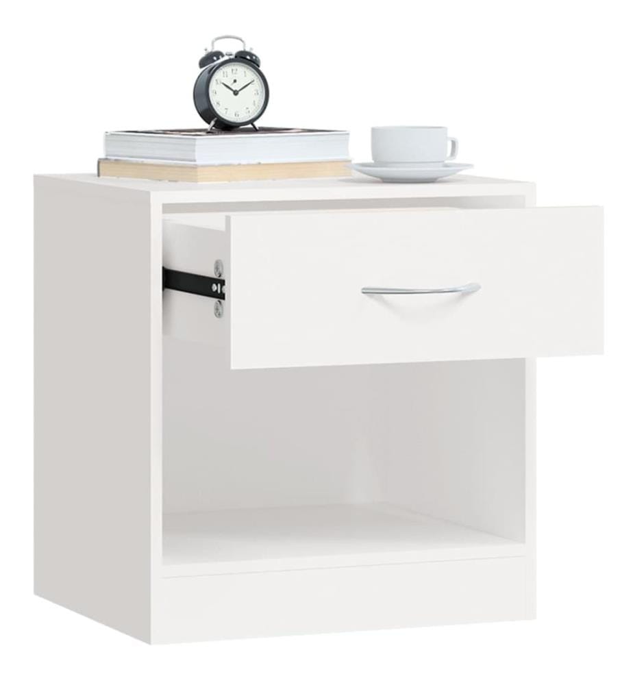 Nachttisch 2 Stk. mit Schublade Weiss