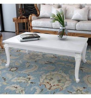 Table basse 115x65x42 cm Blanc brillant
