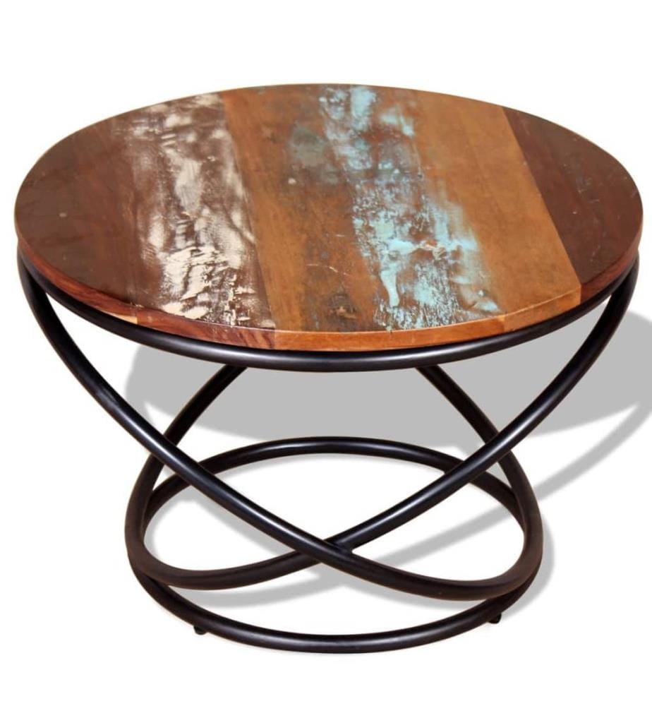 Table basse Bois de récupération massif 60x60x40 cm