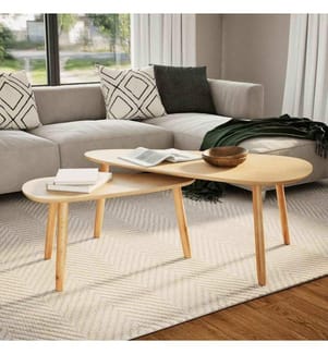 Ensemble de tables basses 2 pcs Bois de pin massif Marron