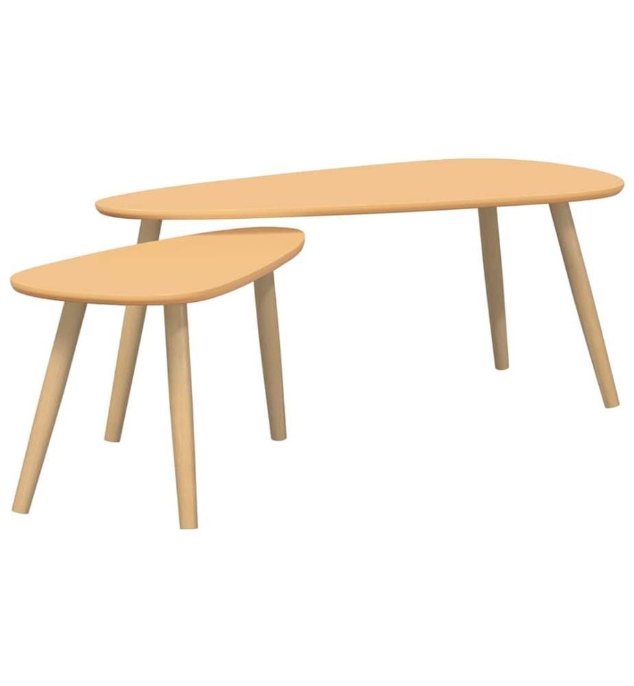 Ensemble de tables basses 2 pcs Bois de pin massif Marron