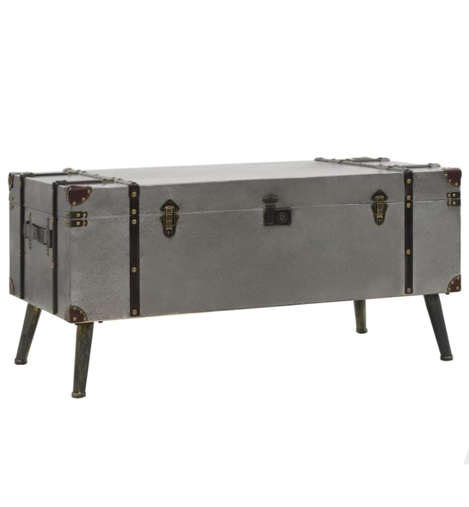 Table basse MDF et aluminium 102x51x47,5 cm