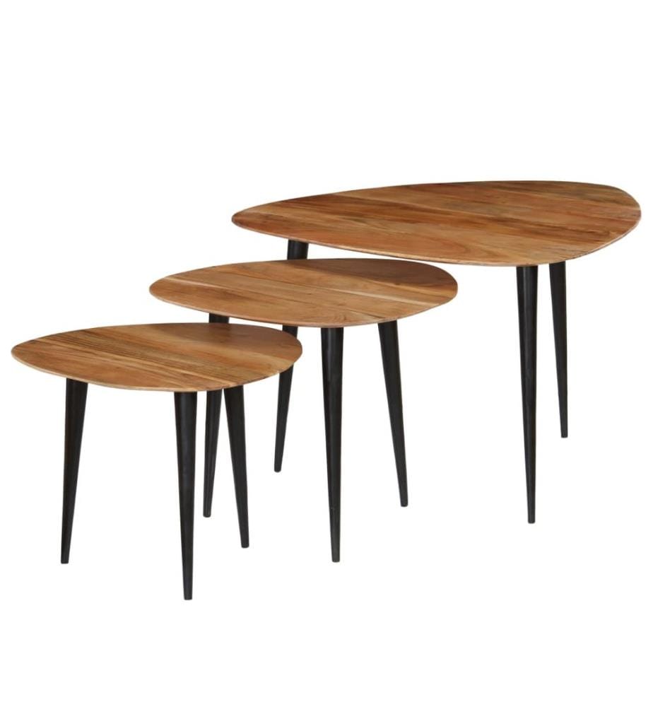 Tables basses 3 pcs Bois d'acacia massif