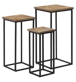 Ensemble de tables pour plante 3 pcs Teck recyclé