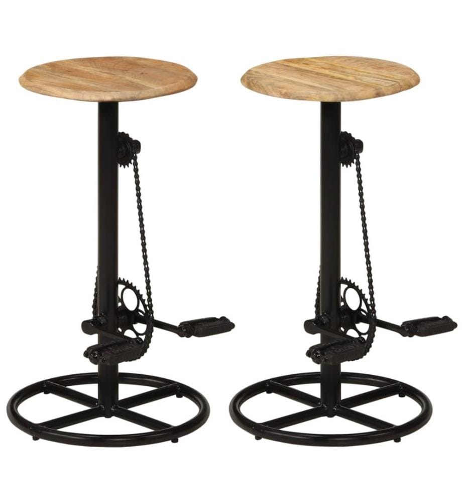 Barhocker 2 Stk. Massivholz Mango